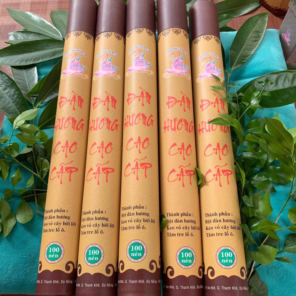 Nhang Đàn Hương Làng Ta 100 nén dài 40cm, nhang sạch thiên nhiên, an toàn, ít khói không cay mắt, không cuốn tàn