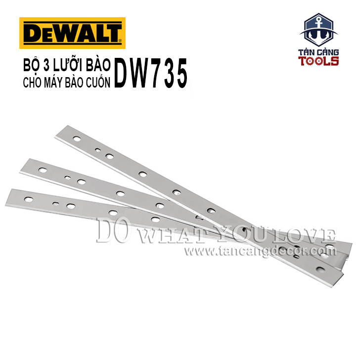 Bộ 3 Lưỡi Bào Cho Máy Bào Cuốn DeWalt DW735