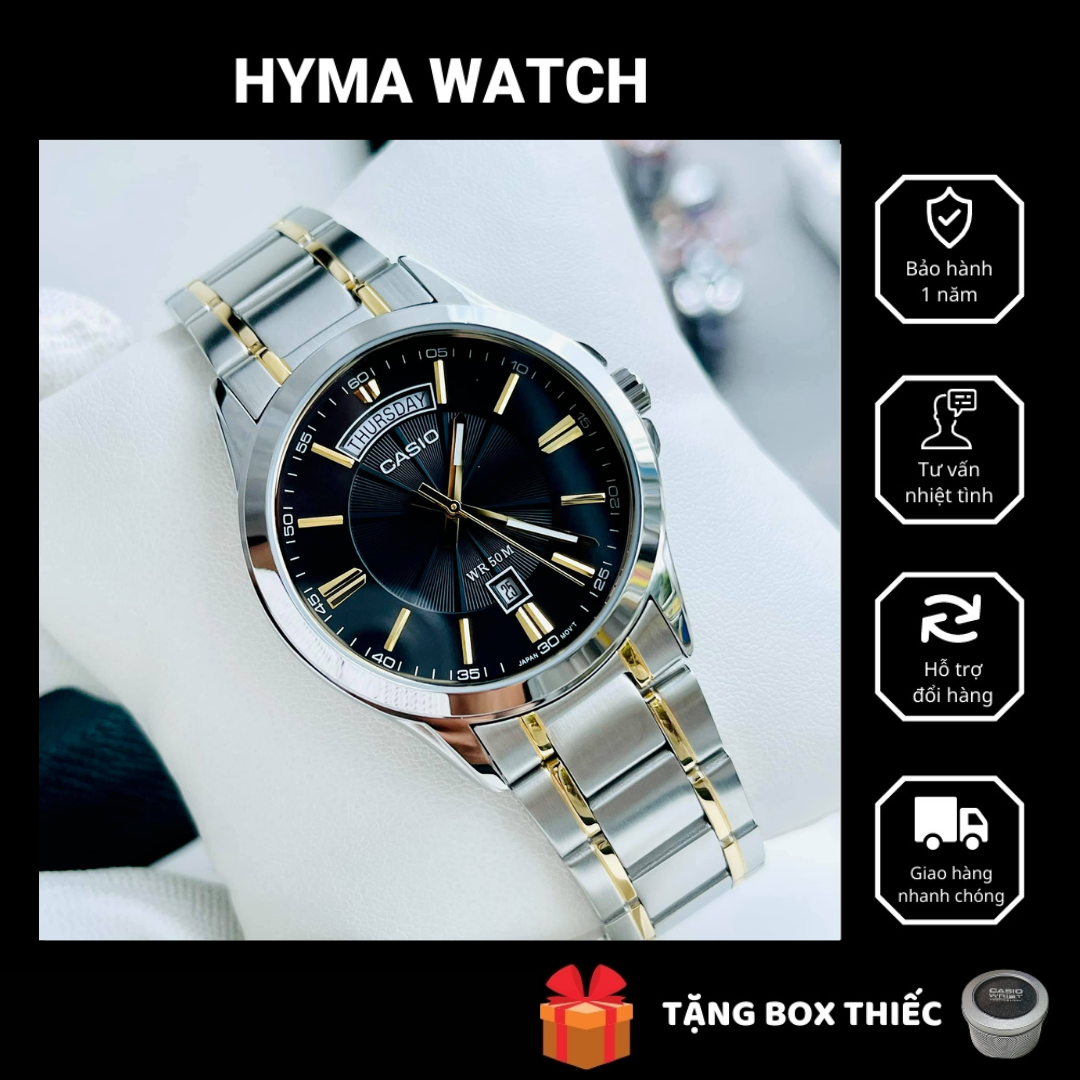 Đồng hồ nam dây thép casio mtp 1381g - 1a size 39mm full box chính hãng bảo hành 1 năm hyma watch
