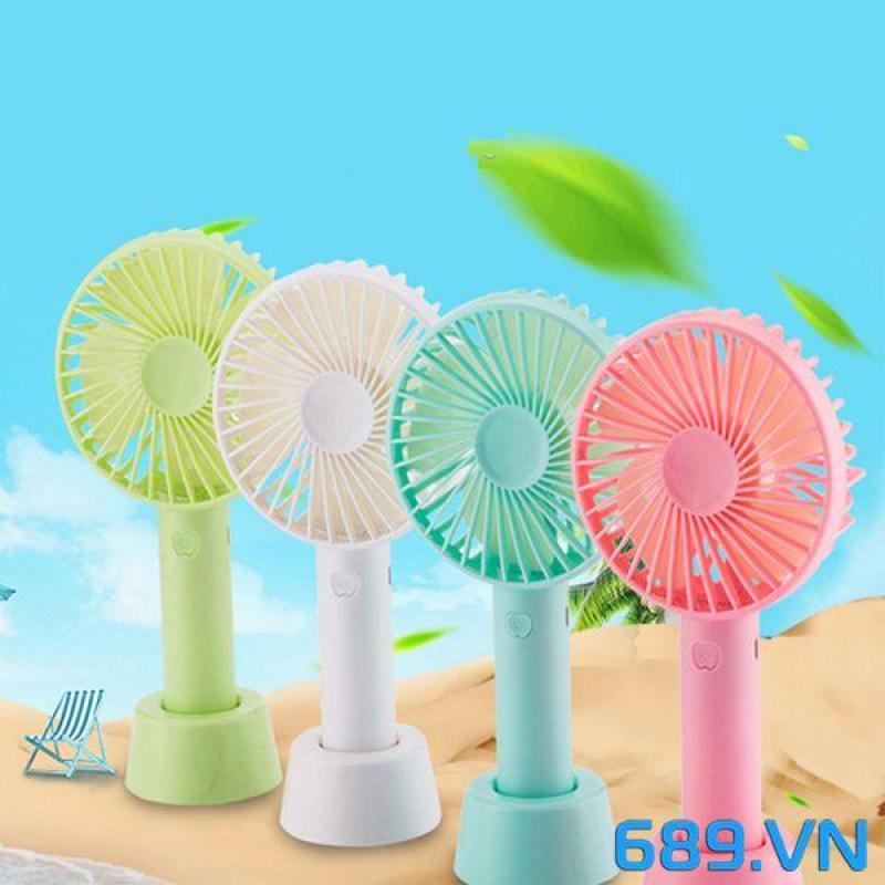 Quạt Mini Fan Có Pin Sạc Cầm Tay Tuỳ Chỉnh 3 Cấp Độ Siêu Mát Hàn Quốc(Nhiều Màu có đế tặng kèm