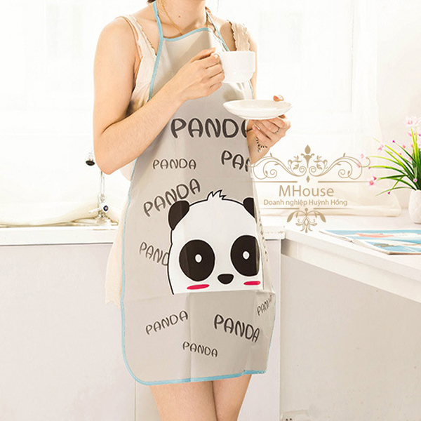 Tạp Dề Chắn Nước,Tạp Dề Pha Chế, Tạp Dề In Hoạt Hình Thỏ Gấu