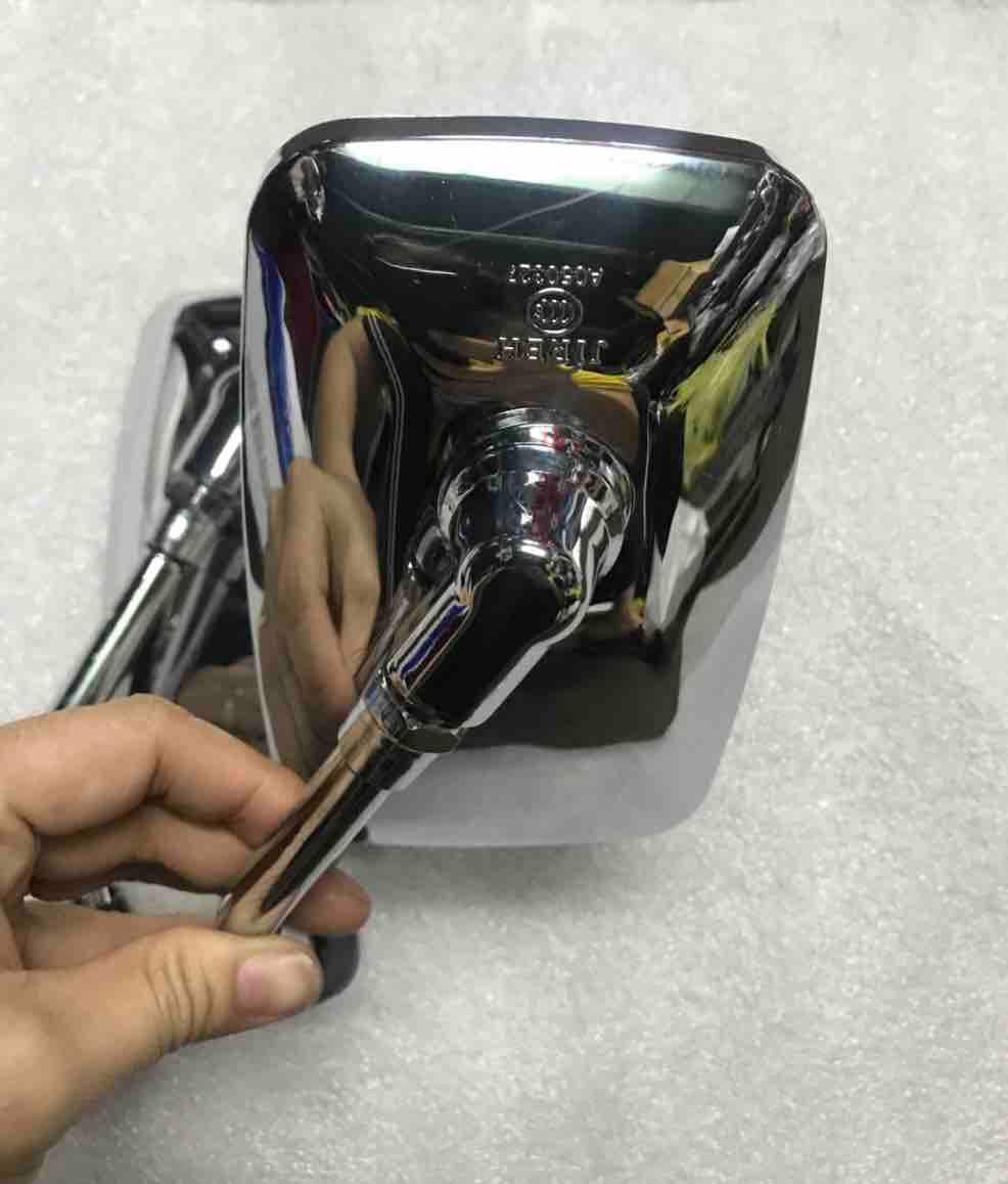 Kính chiếu hậu vuông dùng cho xe Moto, chân kính 10 ly, mặt kính nhựa xi cao cấp
