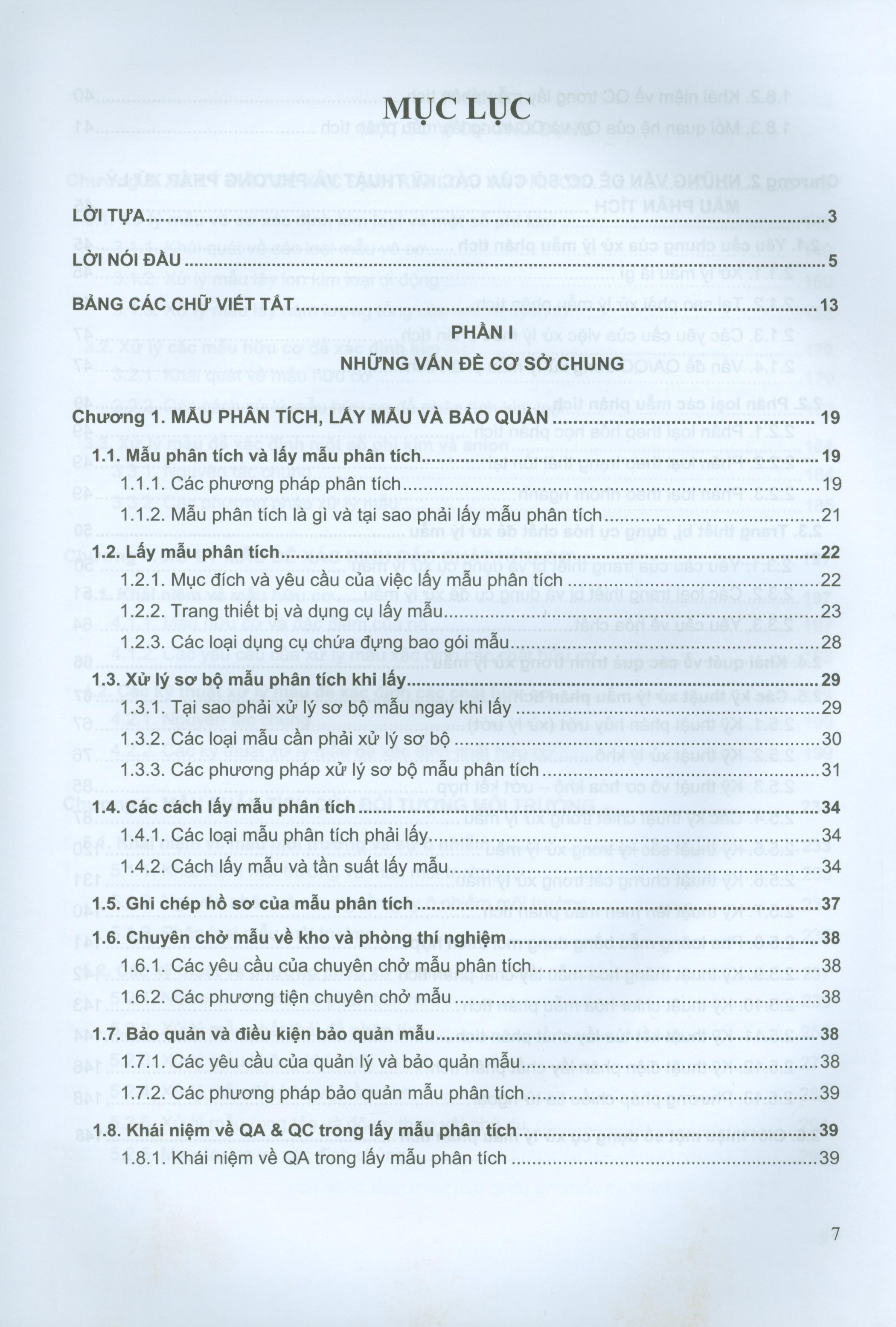 Các kỹ thuật và phương pháp chuẩn bị mẫu phân tích