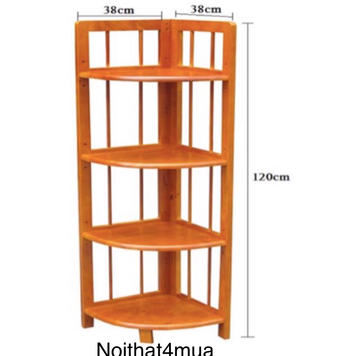 KỆ GÓC 4 TẦNG GỖ CAO SU