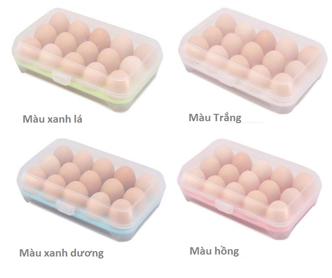 Combo 2 Hộp bảo quản trứng (15 quả/khay) - Khay đựng trứng - HT01