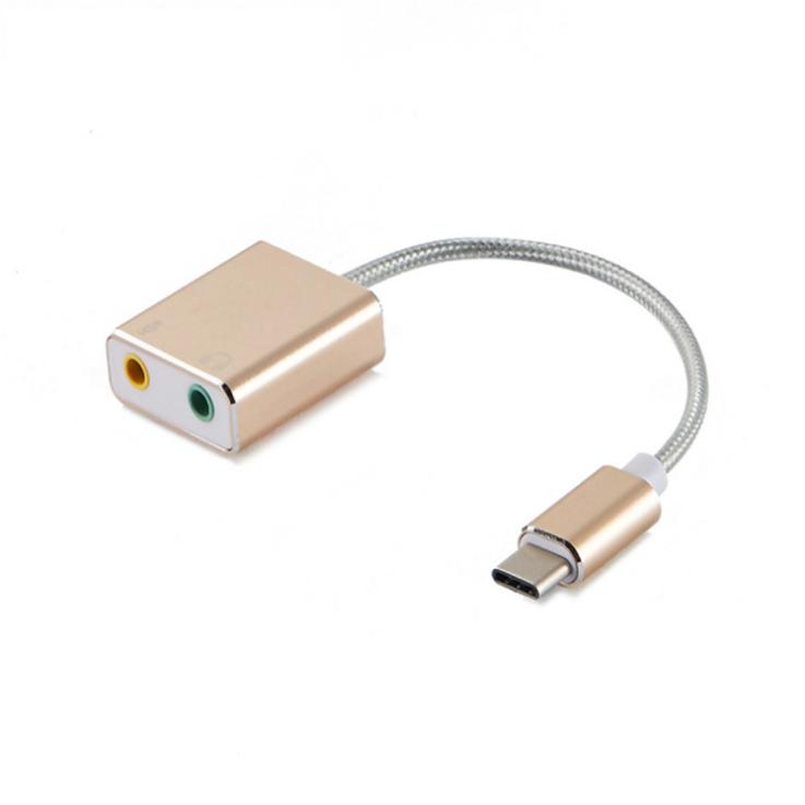 Cáp chia Mic và Loa từ cổng USB Type C - Sound card USB Type C 7.1