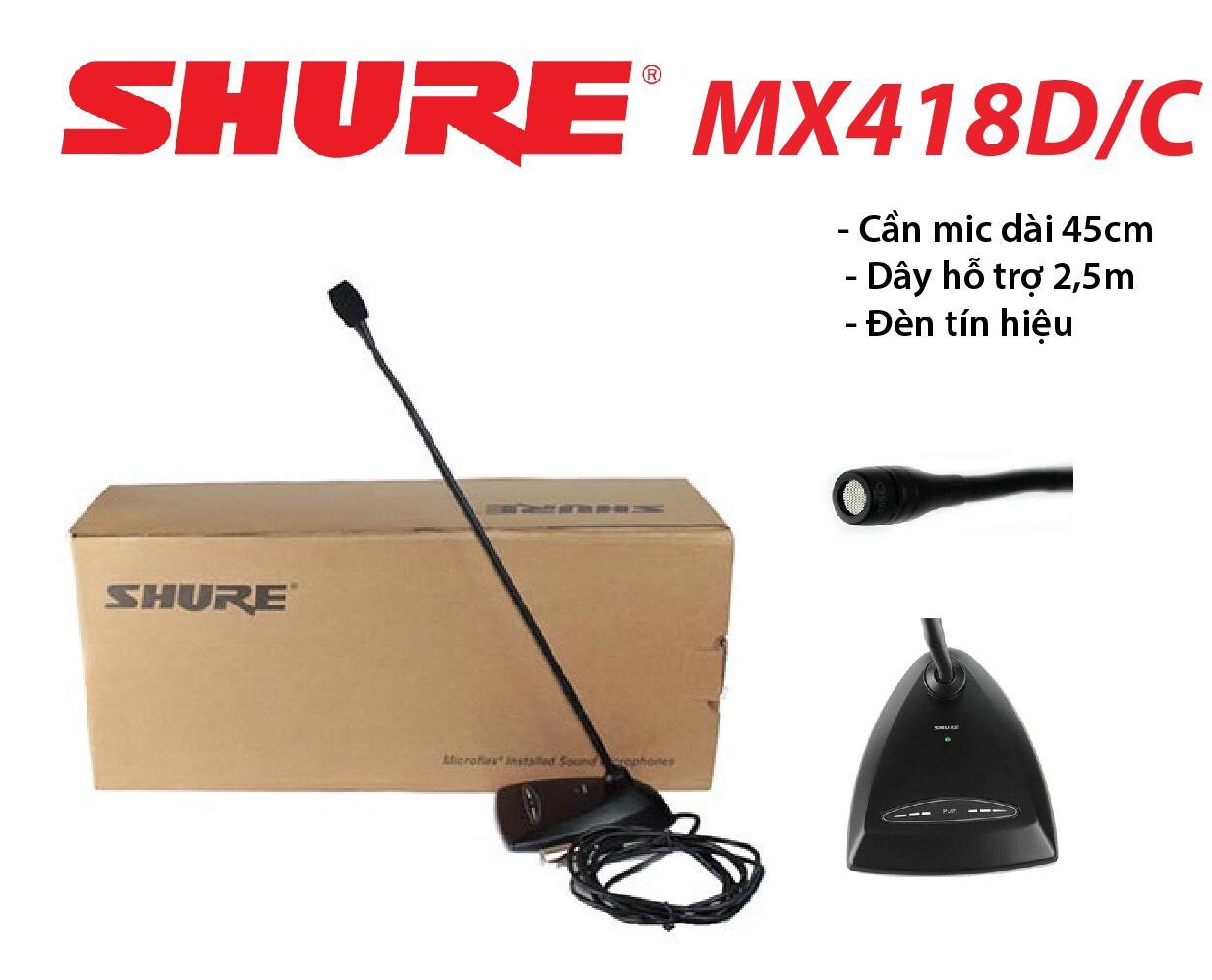 [HCM]Micro cổ ngỗng đơn hướng Shure MX418D/C