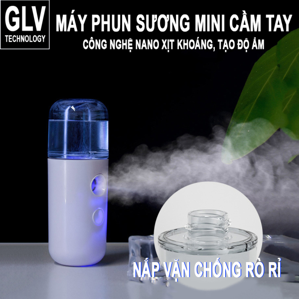 Máy phun sương mini cầm tay xịt khoáng Nano có nắp vặn, máy phun sương tạo đổ ẩm cho da có thể xông hơi mặt mũi, xông Covid xông giải cảm bằng viên xông thảo dược. Shop GLV Technology