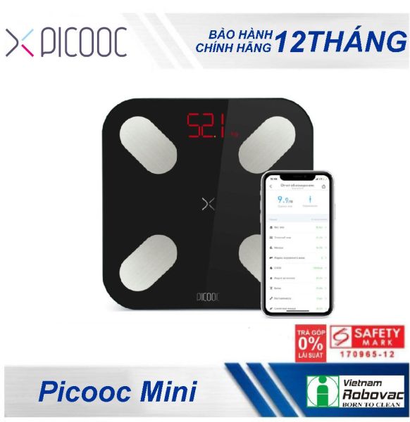 Cân sức khỏe thông minh PICOOC Mini ( Màu đen ) - Hàng chính hãng - bảo hành 12 tháng - kết nối bluetooth với Smartphone cao cấp