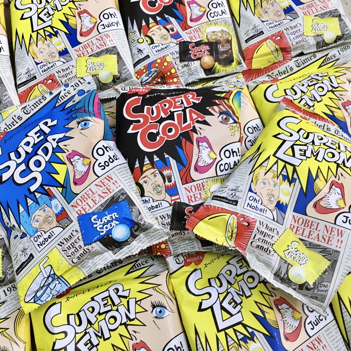 [HOT ĐỦ 3 VỊ] Kẹo siêu chua SUPER COLA /LEMON/COLA/ SUPER CANDY - Nhật Bản