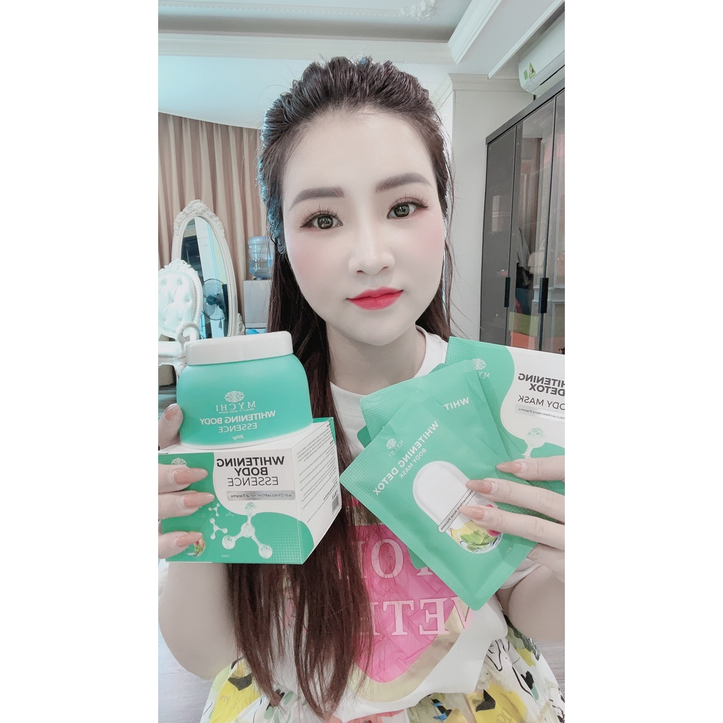 [Tặng 4 Mặt Nạ Sữa Ong Chúa ] Combo Dưỡng Trắng Da Toàn Thân Mychi (Kem body Mychi + Ủ Tắm Trắng Mychi)