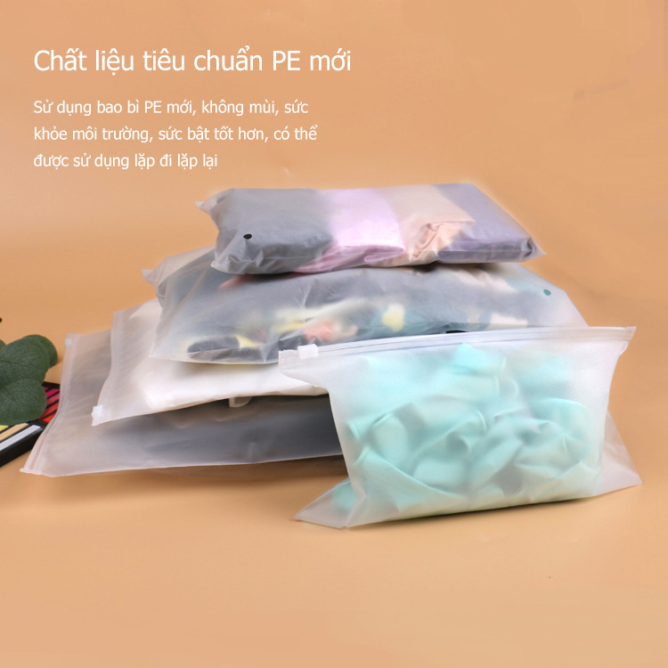 Chất liệu pe túi đựng quần áo đi du lịch - khóa zip kích thước: 20 x 30 cm 30 x 40 cm 40 x 50 cm