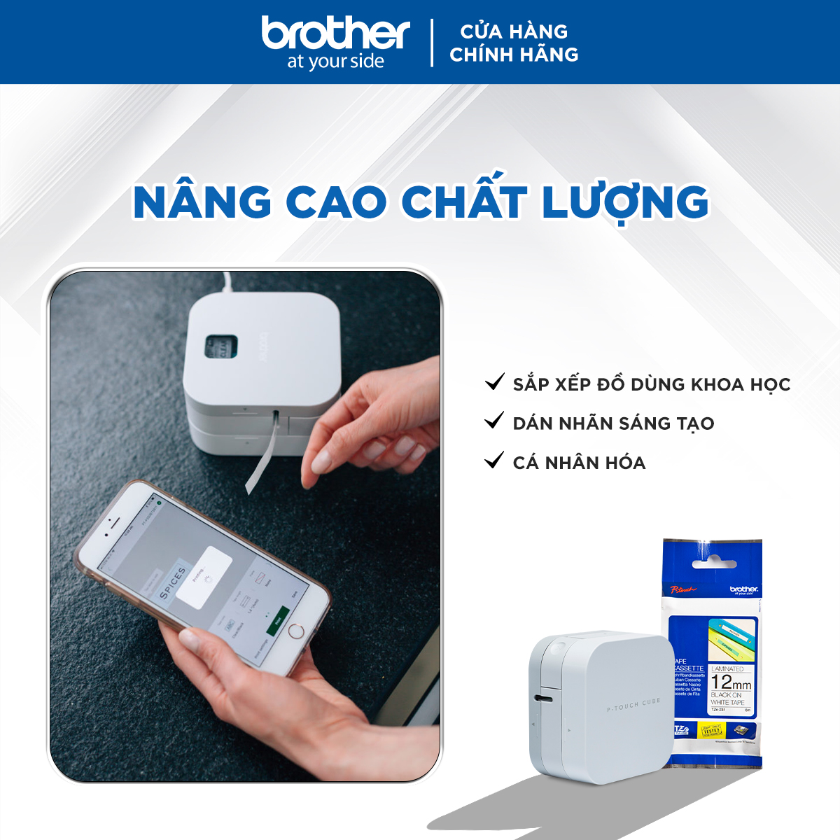 Máy in nhãn Brother P-Touch Cube PT-P300BT
