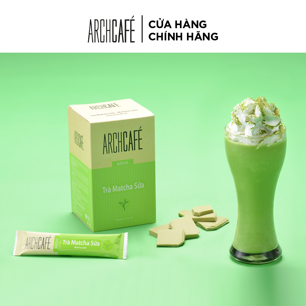 Trà Matcha Sữa - Trà hoà tan Archcafé (hộp 12 gói x 13.5g)