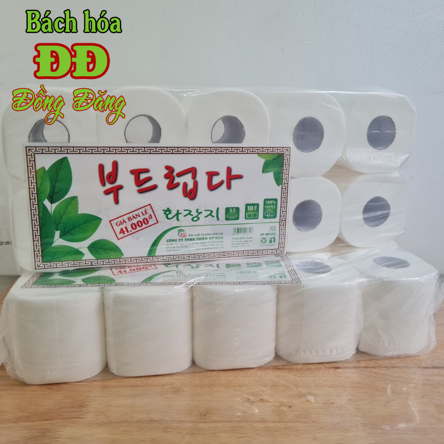 Combo 4 lốc giấy vệ sinh Hàn Quốc 3 lớp (10 cuộn/ lốc) - HQ3L