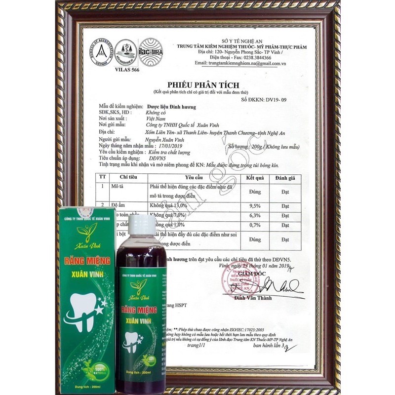 Nước Súc Miệng Thảo Dược Xuân Vinh 200ml
