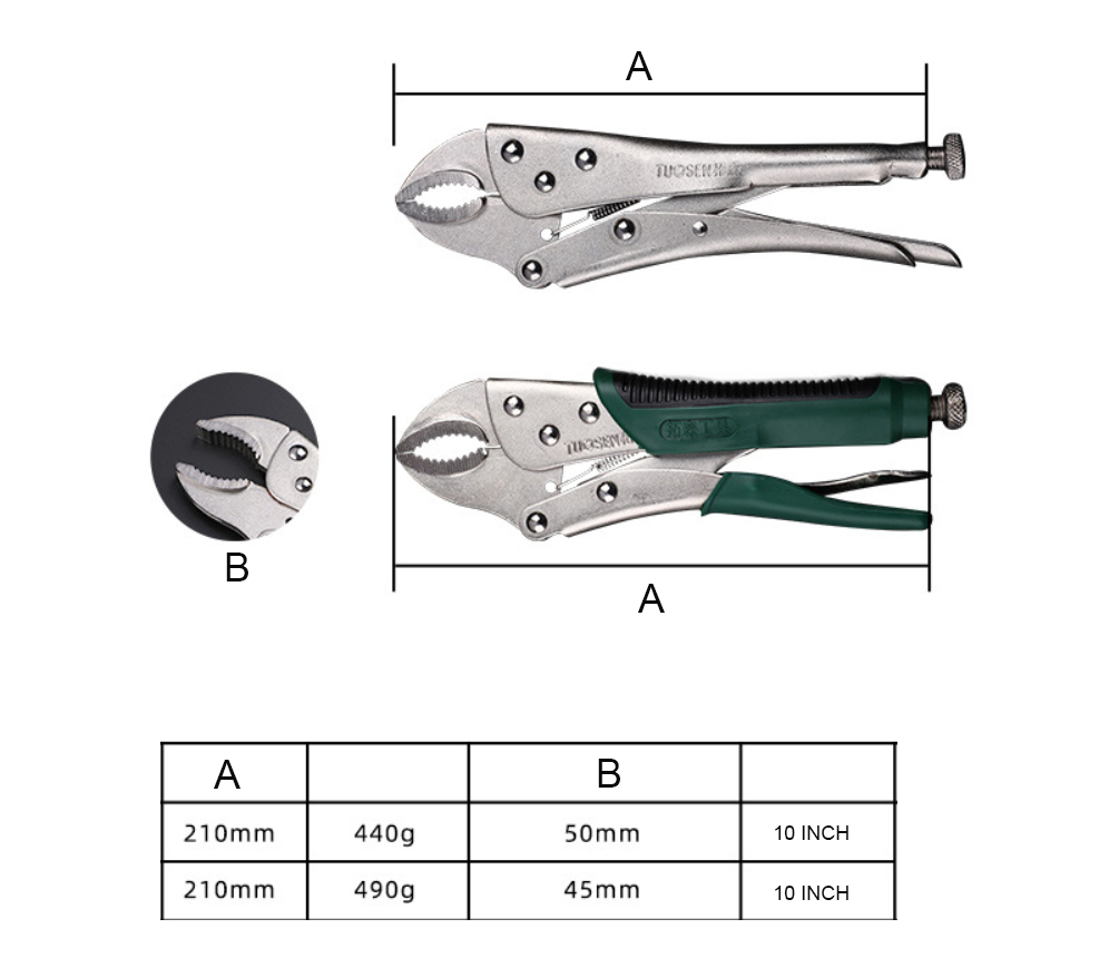 KÌM BẤM CHẾT MIỆNG TRÒN 10 INCH TUOSEN – GIỮ CHẶT, ÉP MẠNH, BỀN BỈ VƯỢT THỜI GIAN