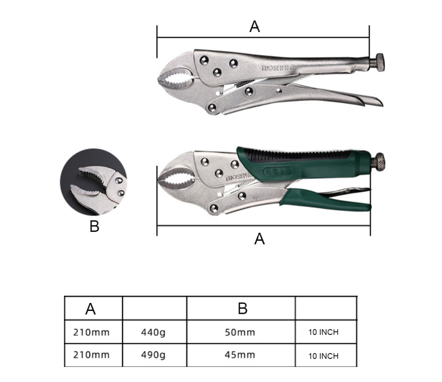 Kìm bấm chết miệng tròn 10inch Tuosen(Cộng đồng Tôi Là Thợ)