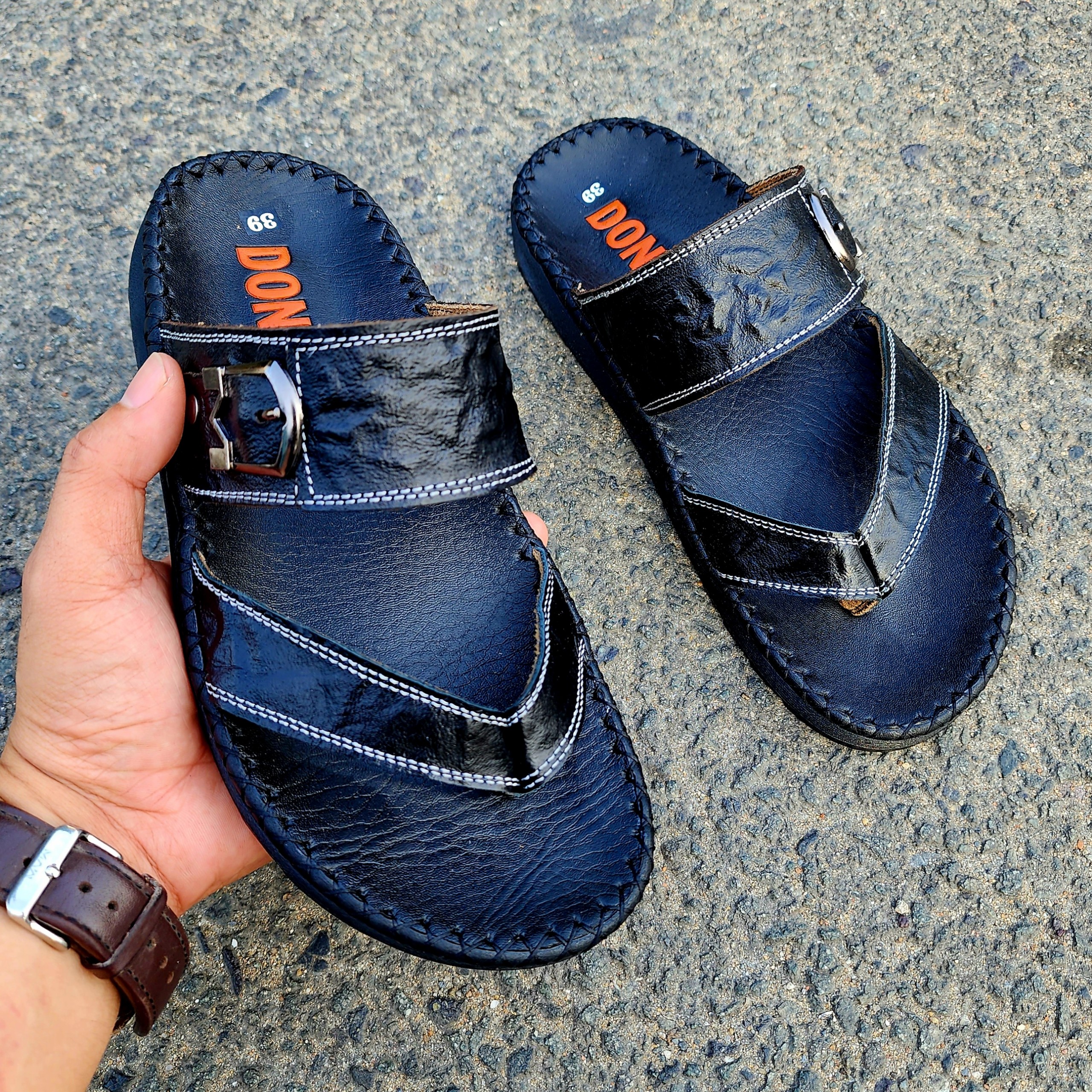 Dép kẹp nam da bò thật 100% VYFASHION cao cấp quai thiết kế cách điệu tinh tế phong cách trẻ trung VK3C