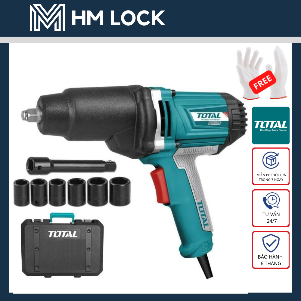 Máy vặn bu lông 1/2" total 1050w dùng điện 220v - tiw10101 - hàng chính hãng - hm lock