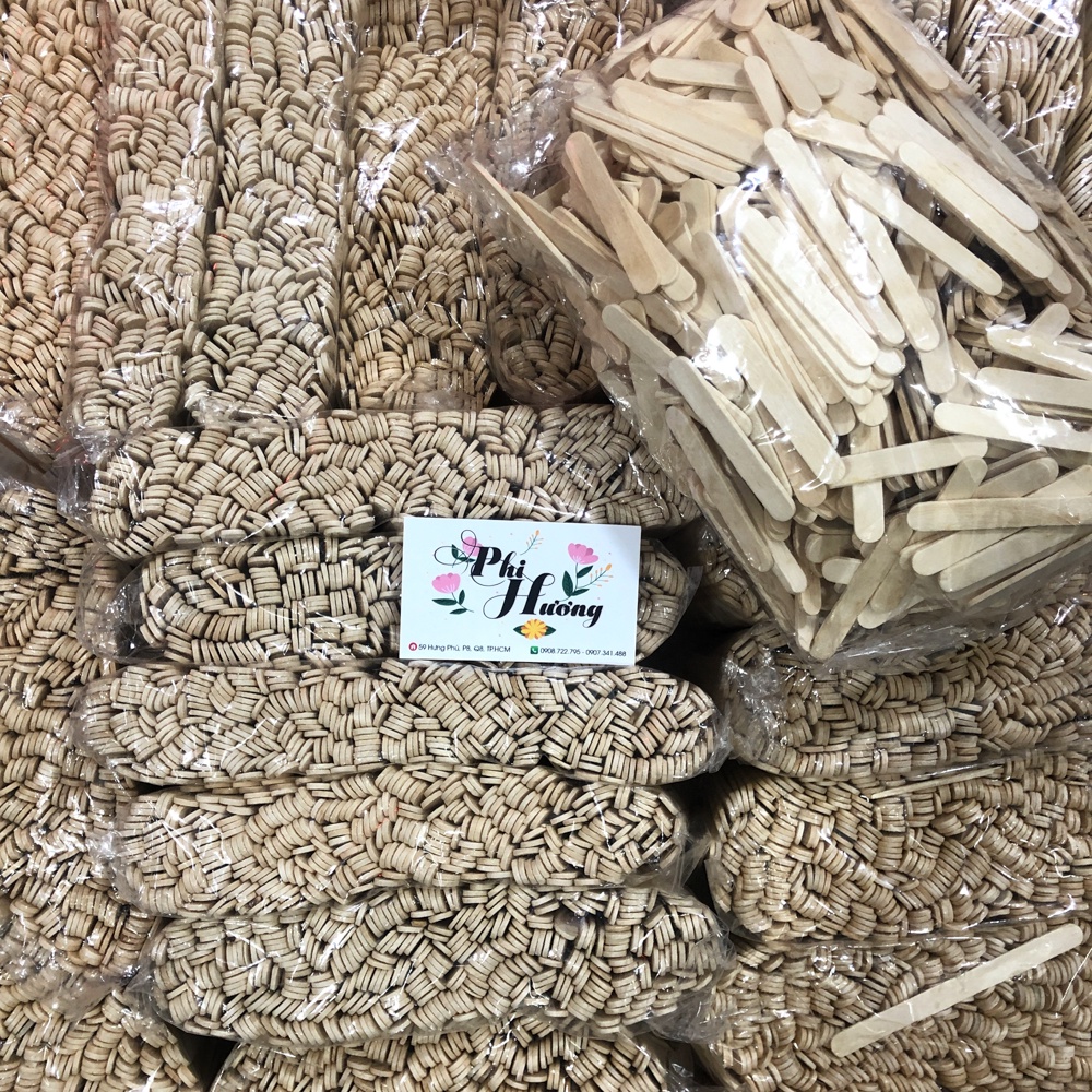 500gr que kem, que đè lưỡi, que gỗ làm mô hình handmade
