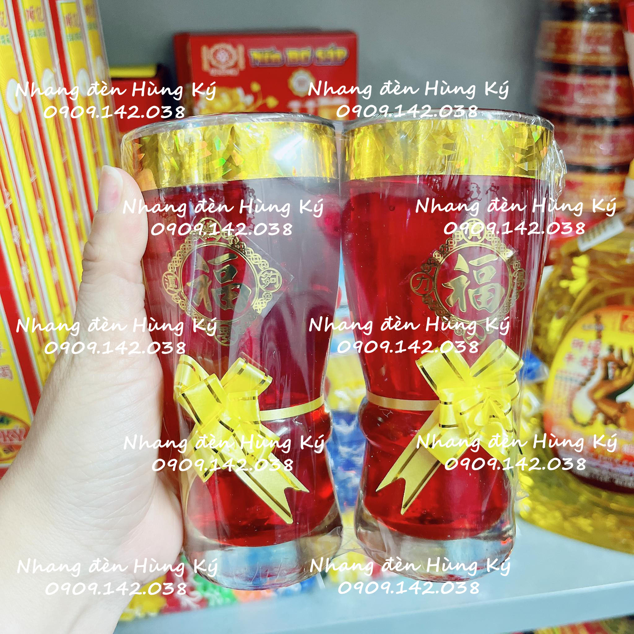 {3 cặp} Đèn cầy ly A18L cao 15cm