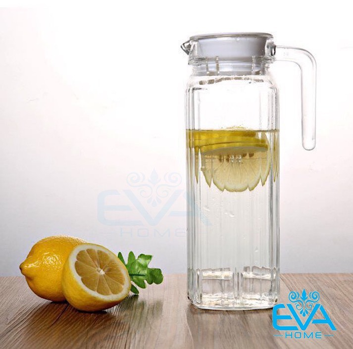 [HCM]Bình Đựng Nước Thuỷ Tinh Miệng Rót Sọc Có Quai Cầm 500 Ml M1205