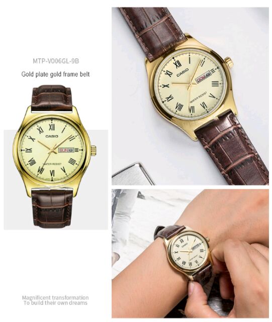 Đồng hồ nữ dây da Casio Anh Khuê LTP-V006GL-9BUDF