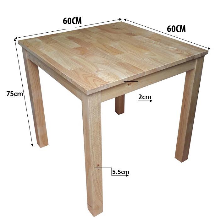 [HCM]Bàn ăn 60 vuông bằng gỗ (Tự nhiên)