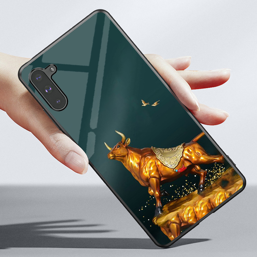 Ốp lưng samsung galaxy note 10, note 10 plus, note 10 lite mặt kính sáng bóng, cao cấp họa tiết classic