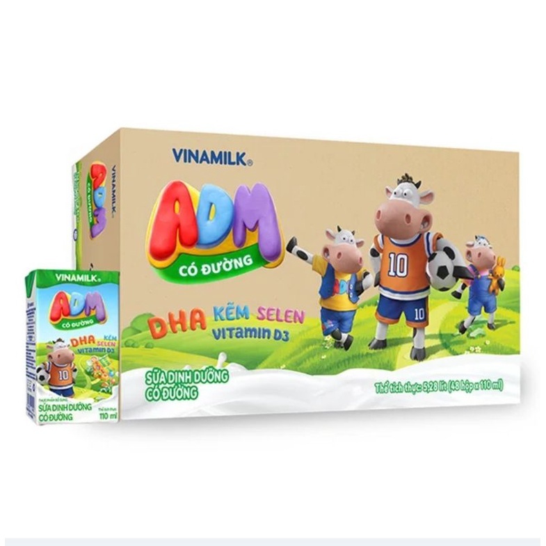 Thùng 48 hộp sữa dinh dưỡng adm gold có đường 110ml