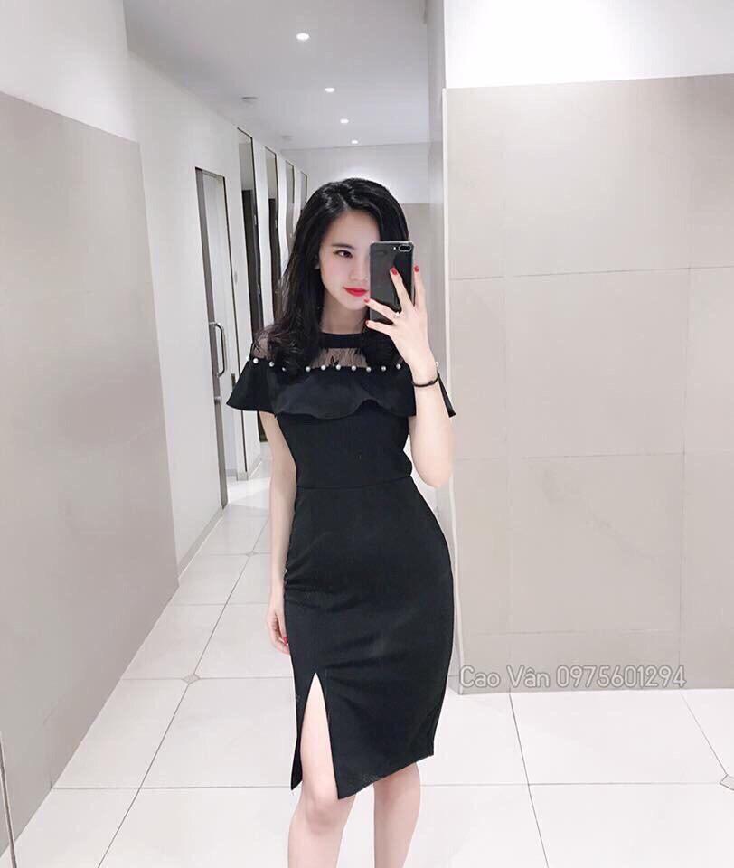 Đầm Body Phối Ren Kết Cườm FashionLyLy