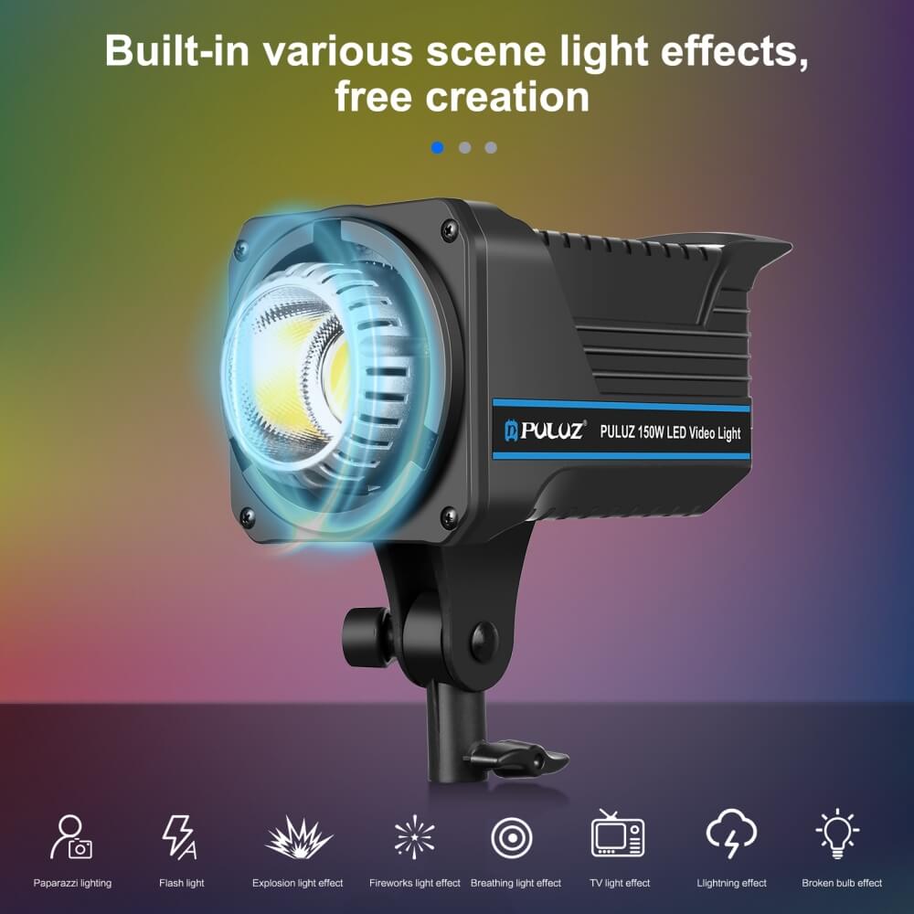 ĐÈN LED STUDIO 150W 3200K-5600K PULUZ (NGÀM BOWENS)