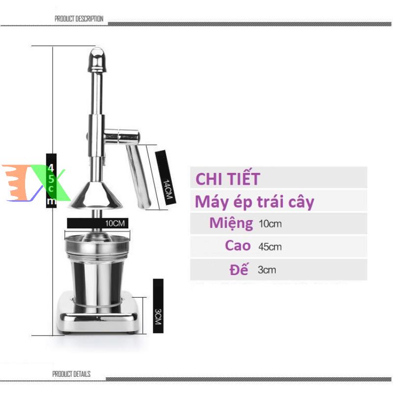 Máy ép cam bằng tay ORG-1 Inox, Ép trái cây, lựu, bưởi, Dụng cụ Ép cam chuyên dụng