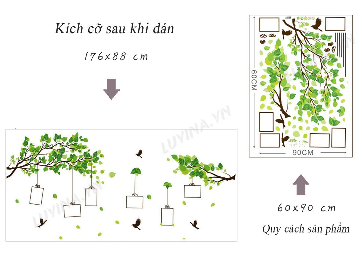 [HCM]DECAL DÁN TƯỜNG GIÀN CÂY XANH