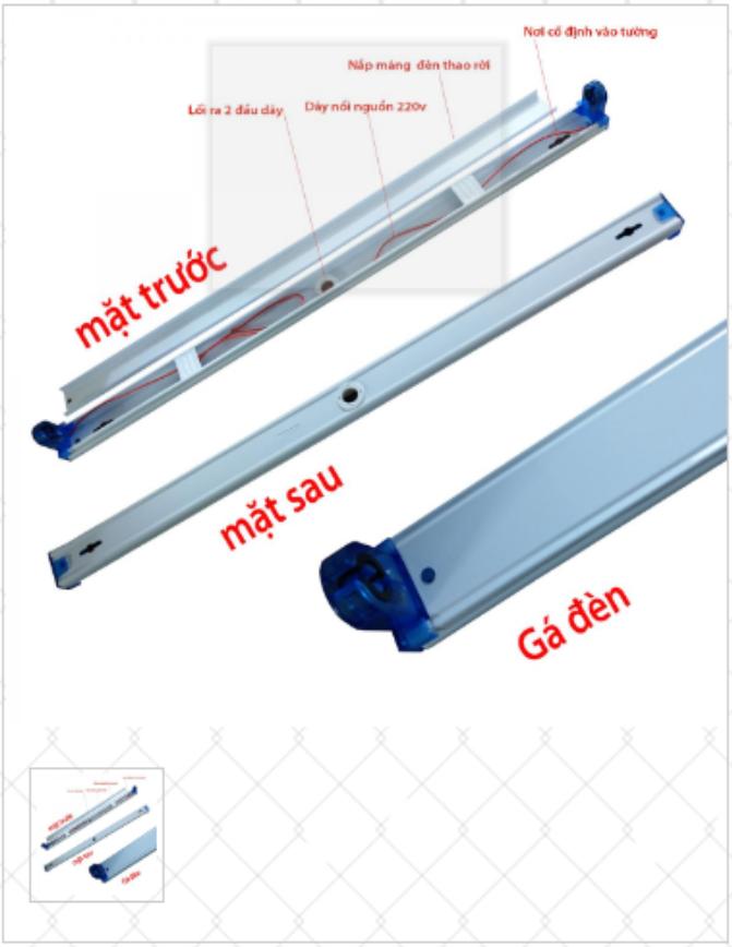 Combo 4 bộ Bóng đèn led Tuýp thủy tinh 11W 0,6m