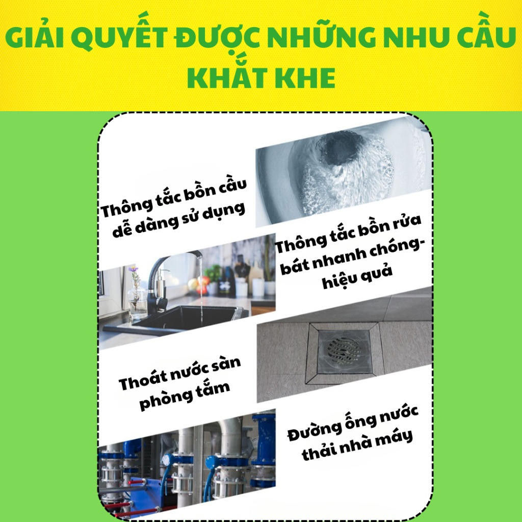 Bột Thông Tắc Bồn Cầu – Bột Thông Tắc Cống, Bồn Rửa Bát