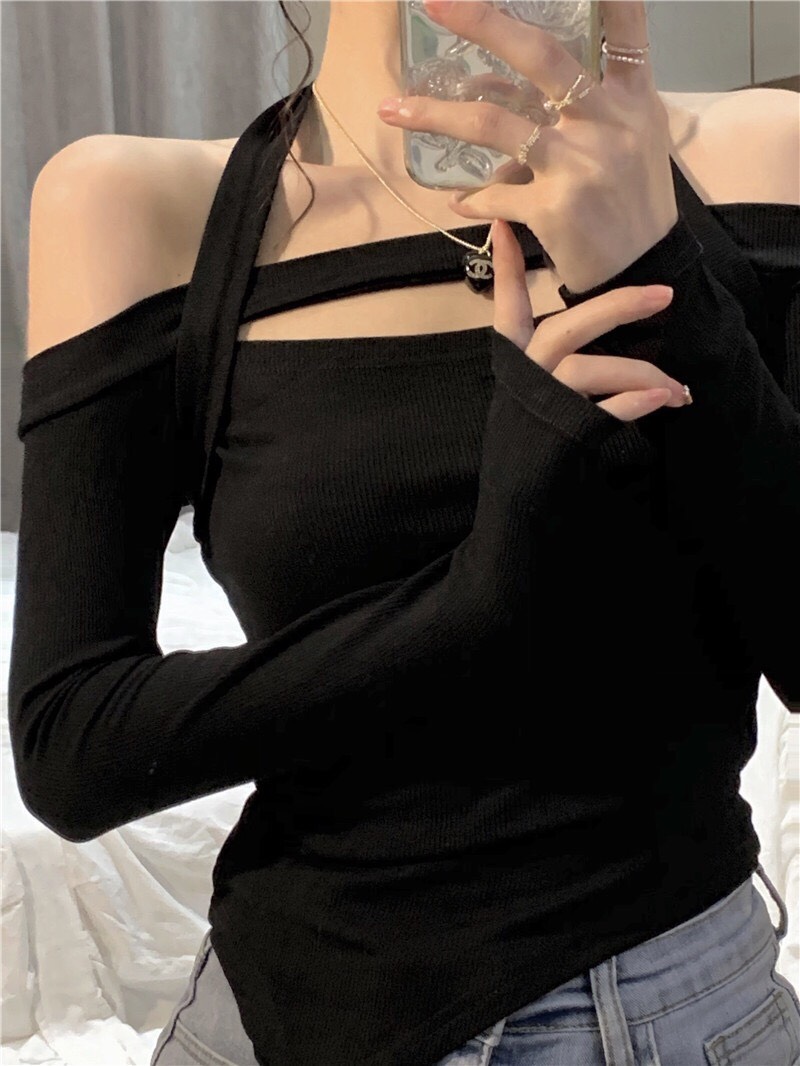 Áo kiểu hot girl khoét ngực thời trang - vải borip dày mịn thời trang hot girl hàn quốc hot trend ttkxa0265