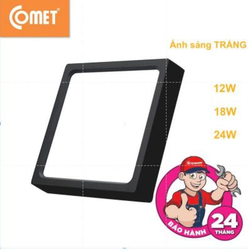 Đèn led ốp trần VUÔNG lắp nổi, viền ĐEN, COMET CED221T-DB (nhiều công suất) chất liệu nhôm sơn tĩnh điện,chống rỉ sét và tản nhiệt hiệu quả; tính năng tản sáng cao cấp,quang thông cao chiếu sáng tốt.tiết kiệm năng lượng