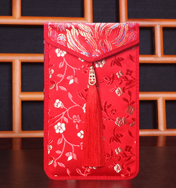 [HCM]Lì Xì Vải Gấm Cao Cấp Bản Dọc Đính Ngọc ( 12.5X19Cm )