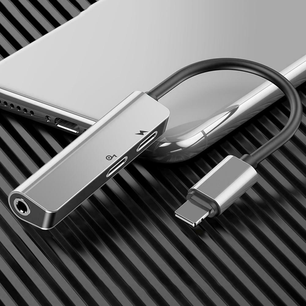 Bộ chuyển 3 in 1  Lightning sang Audio 3.5mm + 2 Lightning Baseus L52 cho Ipad /  iPhone X/ XS Max (New Model, Smart Upgrade )