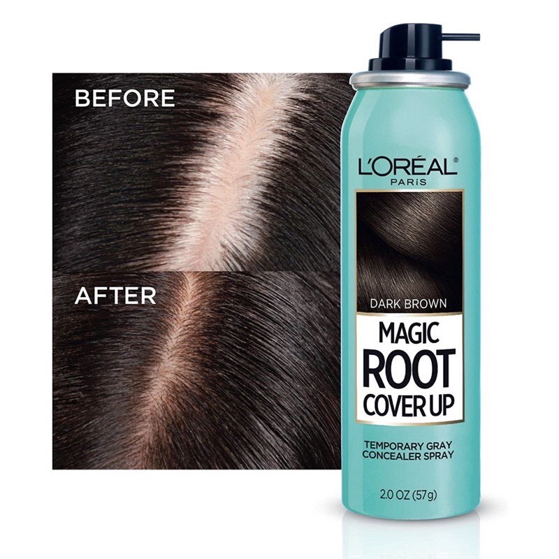 Xịt Nhuộm tóc phủ bạc tạm thời L'Oreal Paris Magic Retouch Temporary Root Concealer Spray - Dark Brown.Nâu đen