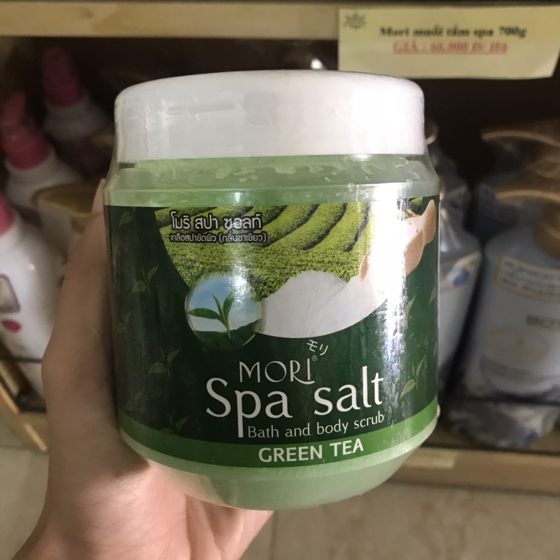 Muối Tắm Tẩy Tế Bào Chết Mori Hương Trà Xanh 700g Spa Salt Bath & Body Scrub giá rẻ