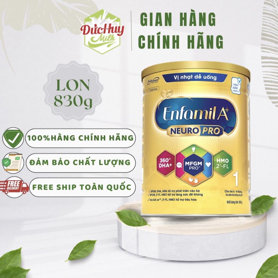 Sữa bột enfamil a+ 1 neuro pro 830g mới