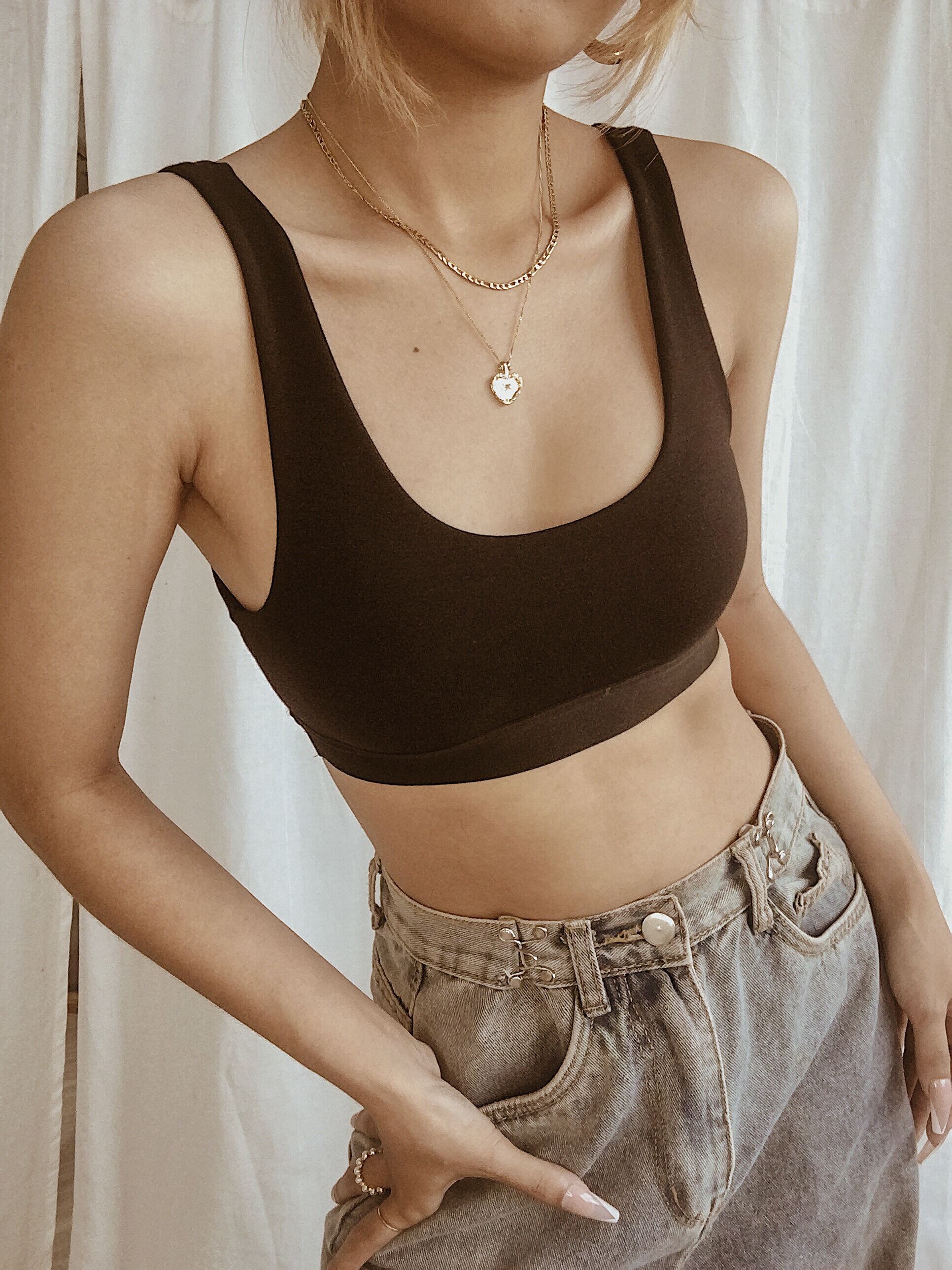 Áo Ba Lỗ Cotton Huyenmay - Ba Lỗ Đen