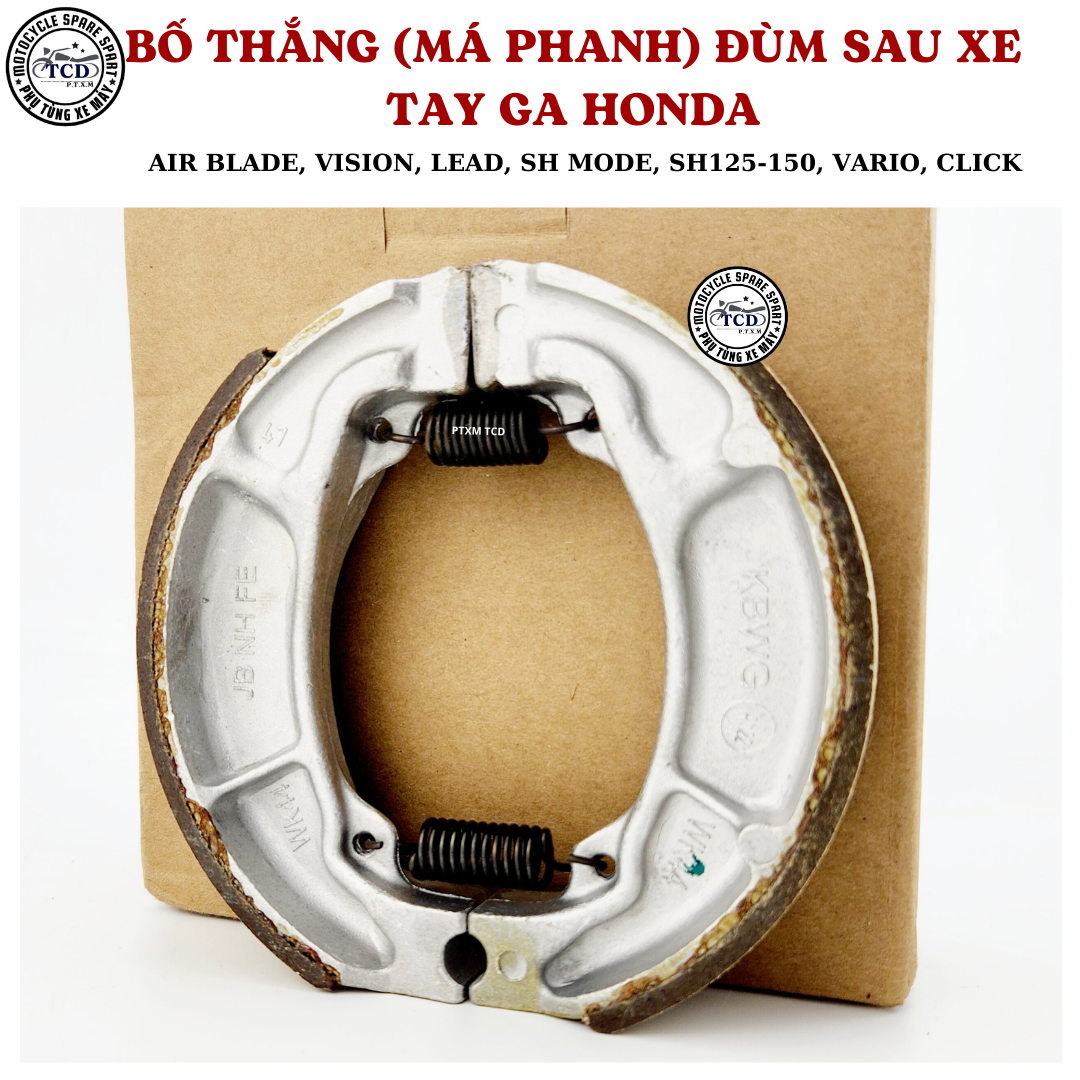 BỐ THẮNG ĐÙM SAU(MÁ PHANH SAU ) XE TAY GA HD ( AIR BLADE, VISION, LEAD, SH MODE, SH125-150, VARIO, CLICK )