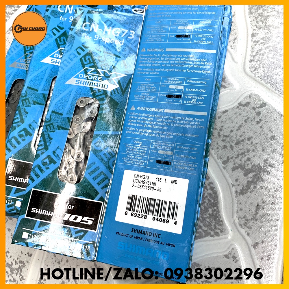 Sên Xe Đạp - Xích Shimano Hg73-116L 9 Tốc