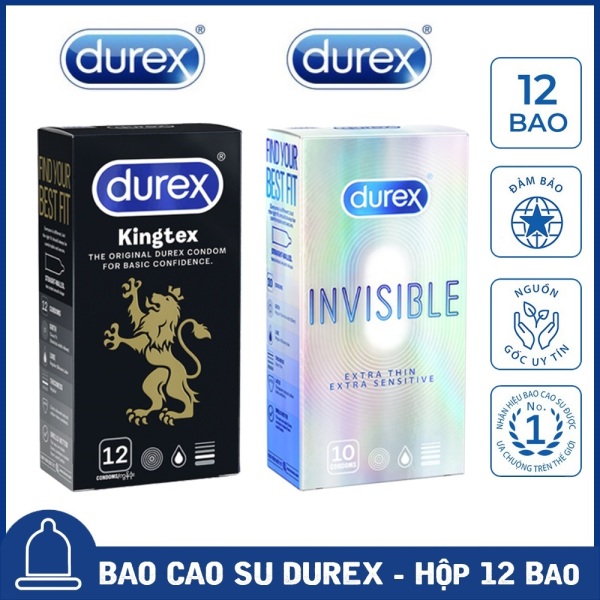 [02 Hộp] Bao Cao Su Durex Kingtex size cỡ nhỏ + Durex Invisible Extra Thin cực siêu mỏng 💝 Che tên sản phẩm cao cấp