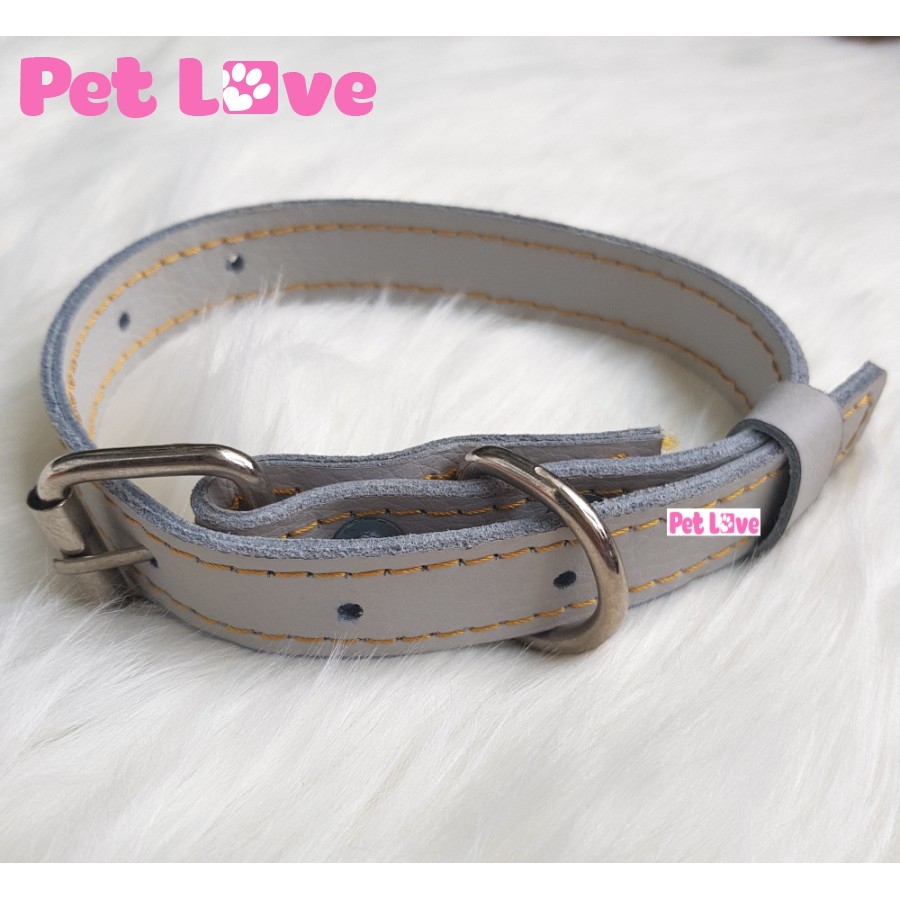 Vòng đeo cổ chó mèo (chất liệu da, 3 màu, 3 size)