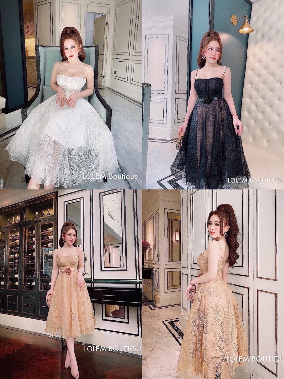 Đầm ren phối lưới dự tiệc hàng cao cấp tt0320